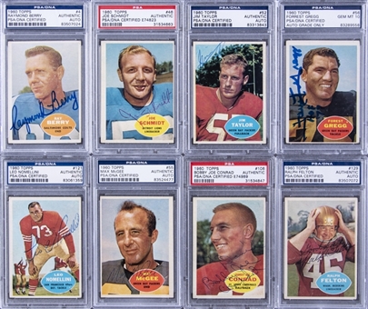 1960 Topps Football Signed Cards Graded Collection (21 Different) Including Hall of Famers 